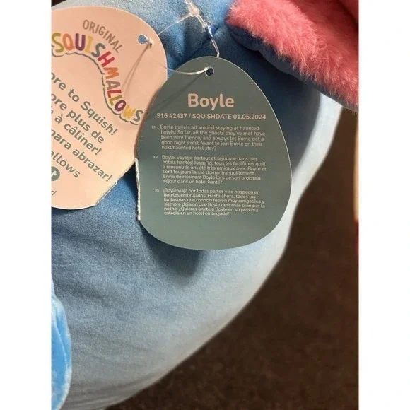 Squishmallows Original 16-Inch Boyle Blue Fruit Bat - Official Jazwares - Picture 3 of 8